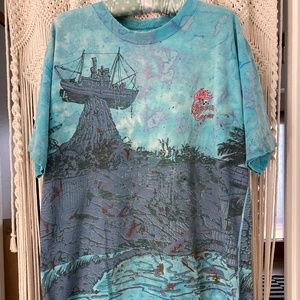Vintage 90s Typhoon Lagoon All Over Print Shirt ~ Label Cut Out
